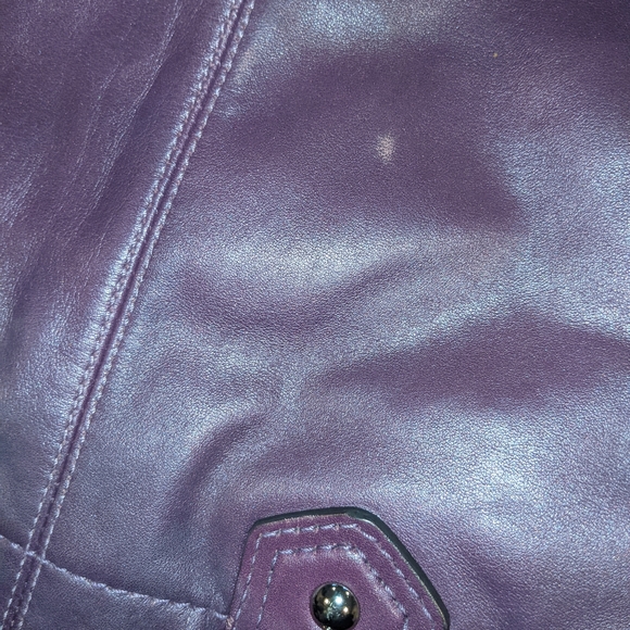 Coach Ashley Pleated Satchel in Purple Leather - Picture 7 of 16